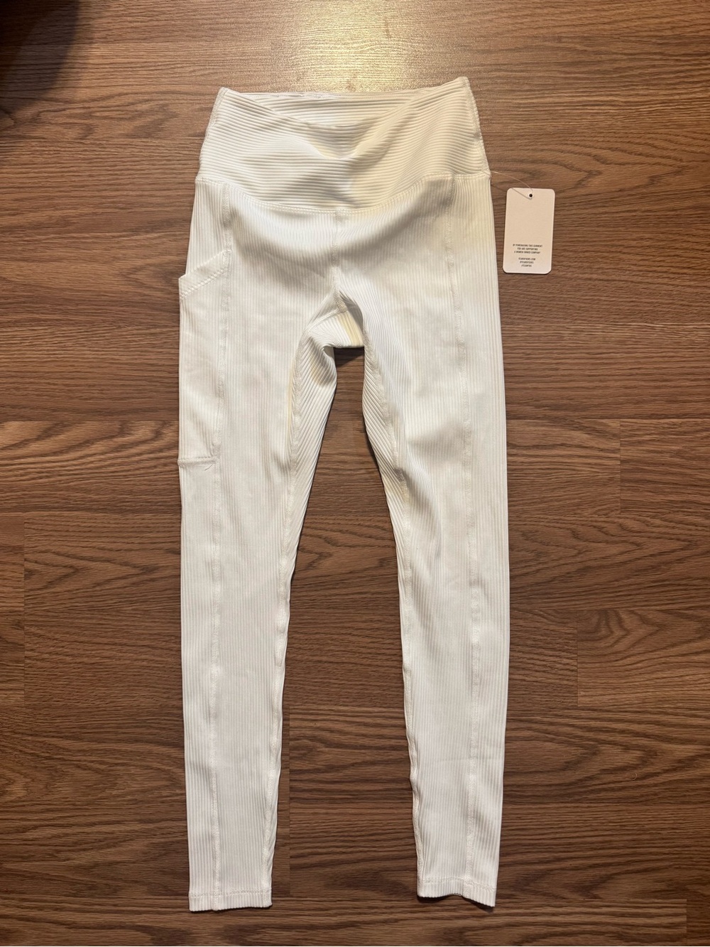 Year of Ours White Ribbed High-Waist Jeggings with Side Pocket